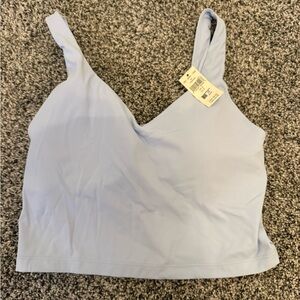 Aerie Cropped Tank Top! Periwinkle blue with cups NWT